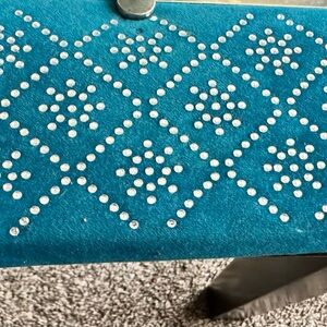 Teal and Silver Patterned Home Accent